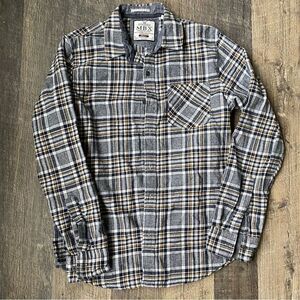 MBX Blue white and yellow button down size small